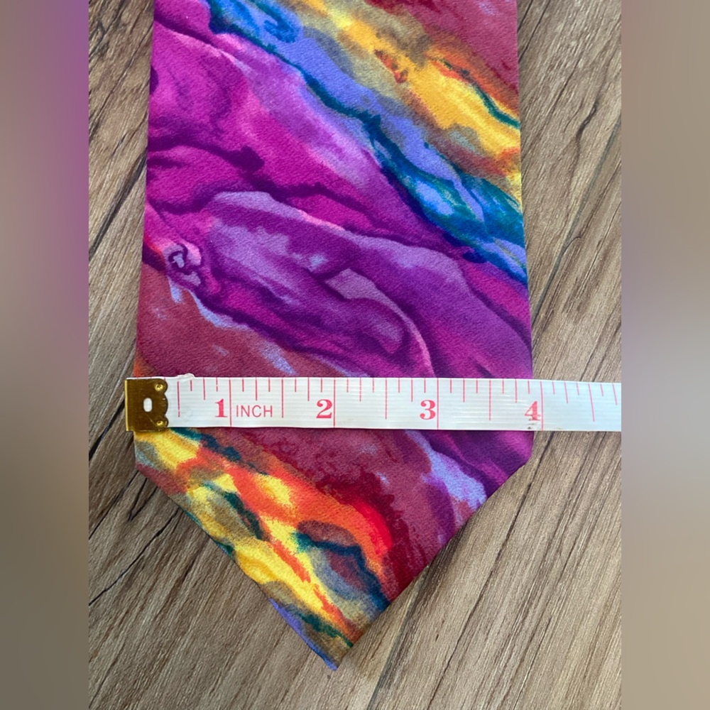 J Garcia Riptide collection five 100% silk watercolor bright colorful men's tie - Picture 7 of 7